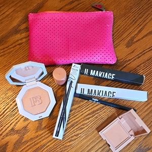 7 piece Make-up set with Pink Makeup Bag...All Are New and All Name Brands